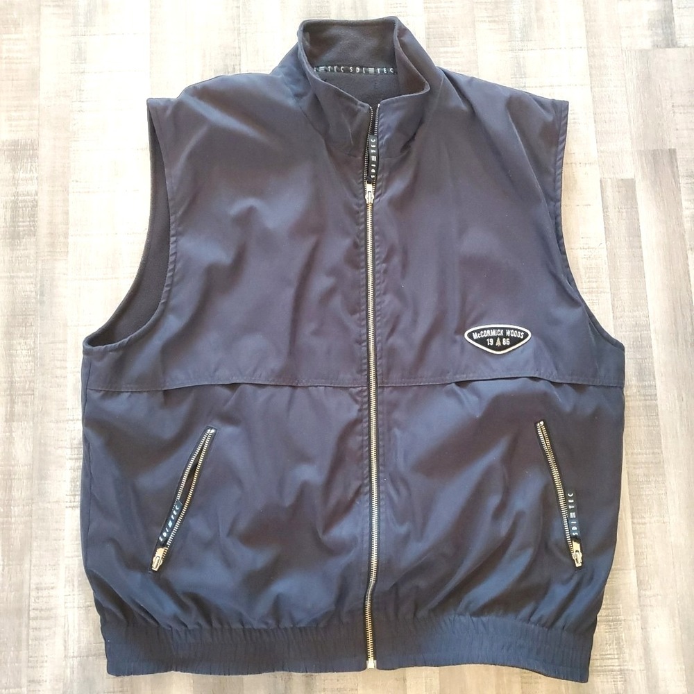 Golf Club SDI TEC Full-Zip Golf Vest Men's Size XXL Black Fleece Lined Pockets